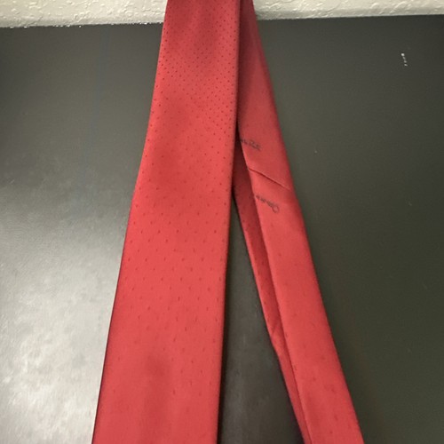 Oscar de la Renta Silk Tie Red With Polka Dots 56” - Picture 5 of 10