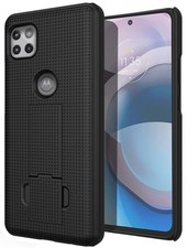 Slim Grid Case Cover with Kickstand for Motorola Moto One 5G ACE Phone XT2113