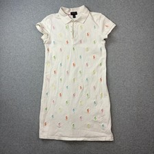 Polo Ralph Lauren Polo Dress Girls XL 16 White Multicolor Pony Logo Preppy