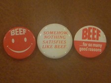 Lote de prendedores de carne de res: cara sonriente/de alguna manera nada satisface como/por tantas buenas razones