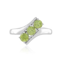 Cavill Sphen Ring 0,77Ct 925 Silber Platin GrüN Brillantschliff Damen