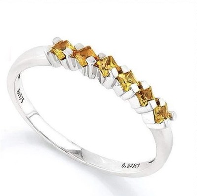 YELLOW SAPPHIRE 9KT SOLID GOLD BAND RING