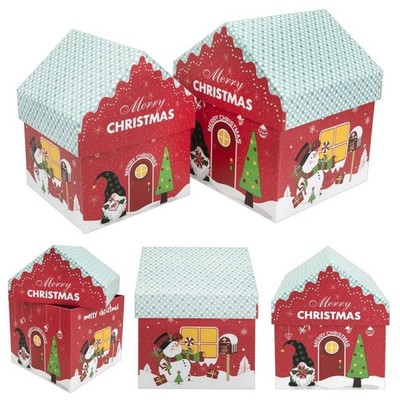 Idena Geschenkboxen Weihnachten Häuschen Christmas M: 14,8x18x14,8cm S: 12x16x12