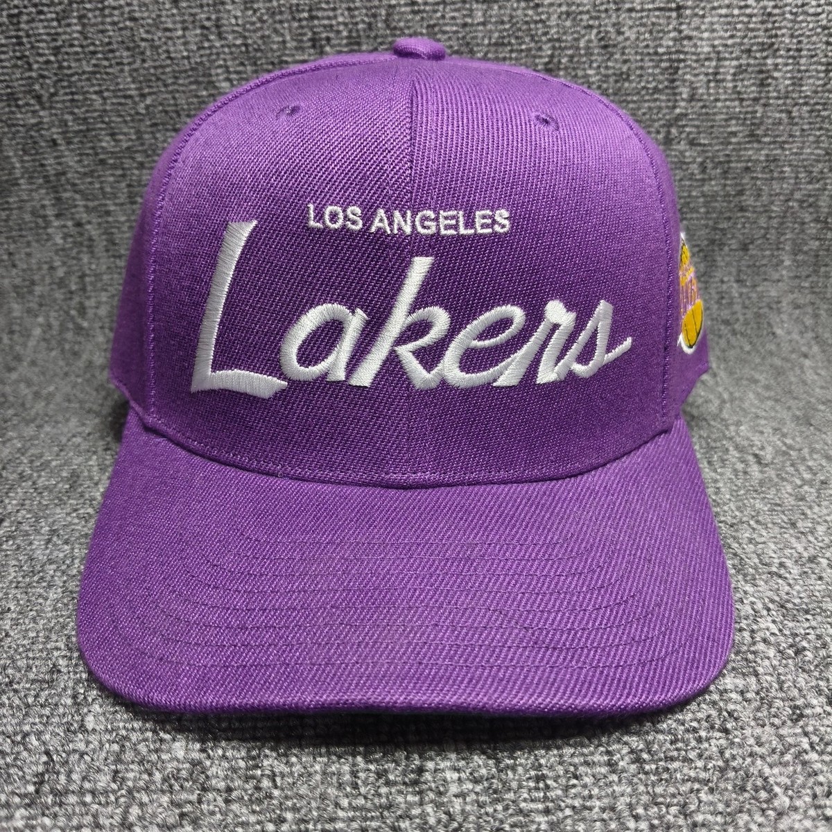 Mitchell & Ness Los Angeles Lakers NBA Purple Snapback Cap Script Logo
