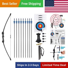 45" Youth Bow and Arrows Set for Kids 8-12 Teens Recurve Archery Beginner Gif...