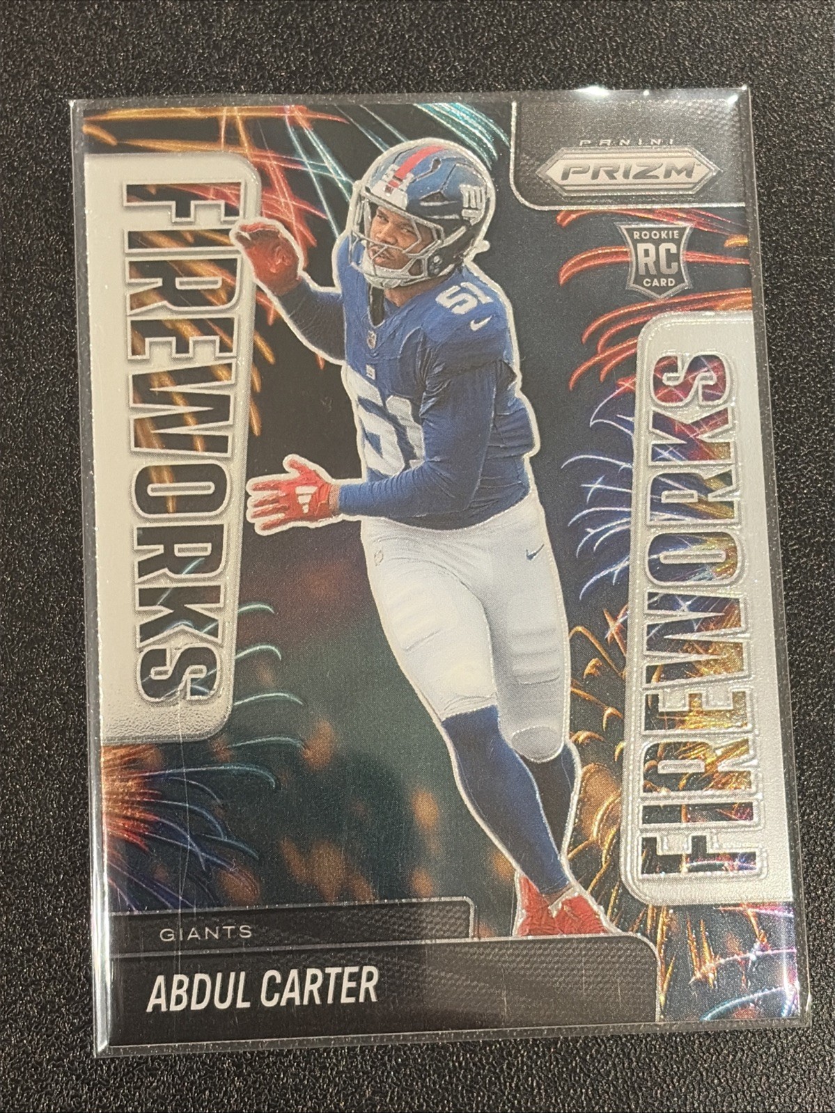 2025 Panini Prizm - Fireworks Abdul Carter #7 Silver Prizm (RC)