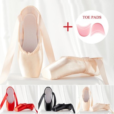 Ballett Spitzenschuhe mit Zehenpolster Professionell für Damen Mit Zehen pads