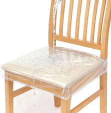 4 Pack Stain, Water and Kitty Scratch Resistant Clear Dining Chair Covers/Slipco