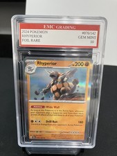 RHYPERIOR  2024 RARE FOIL #076/142  Pokemon Card GRADED 10 TCG CCG