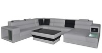 Ecke Leder Modern Xxl Couch Wohnlandschaft Ledersofa Sofa U-Form B2006
