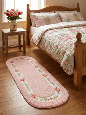 Stay Young Decorative Rose Flower Area Rug,Bedroom Living Room Bathroom Rugs,Bat