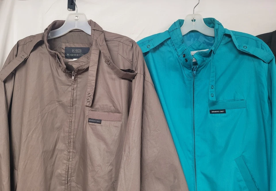 LOT OF 6 VINTAGE MEMBERS ONLY JACKETS CAFE RACER 80s 90s POLY COTTON MED-XL - Image 2 of 4