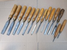 Vintage Various British Chisels Gouge  Mawhood  Palm Tree Footprint x 14