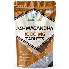 Ashwagandha 1000mg 90 Vegan Tablets High Strength Extract Ayurvedic Supplement