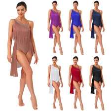 Womens Dress Ballettbody Dancewear Asymmetrical Dresses Ballet Latin Swing Hem