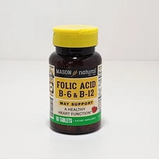 Mason Natural Folic Acid B6 & B12, 90 Tablets