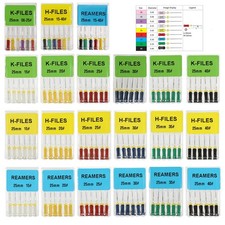 10-100Packs Dental Endo Root Canal File K Files/H File/Reamers SS Hand Use 25mm