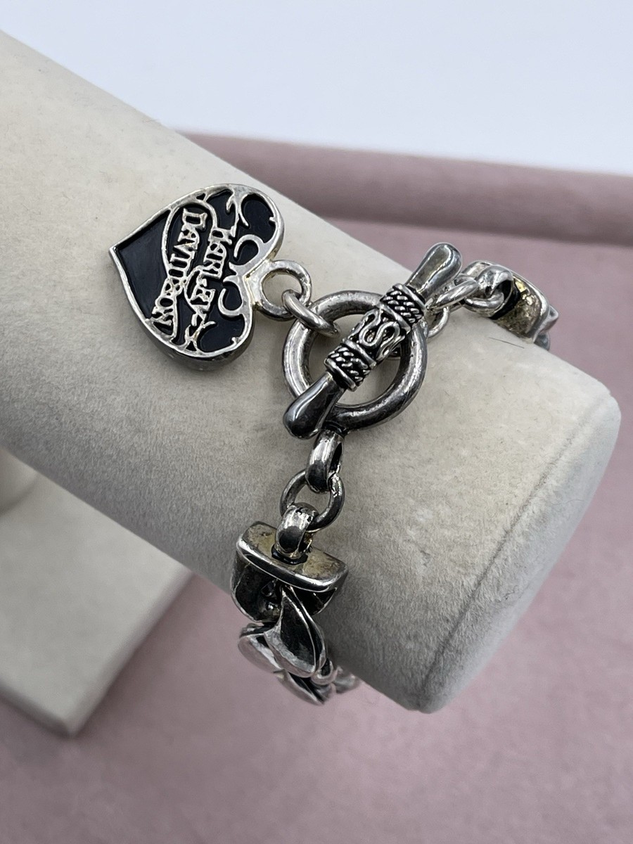 Sterling Silver Harley Davidson Bracelet With Heart Detail 7.5” | eBay