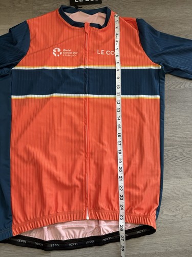 Le Col Weltkrebstag Herren Orange Pro Aero Radtrikot - Größe 5XL - Neu mit Etikett - Bild 6 von 10