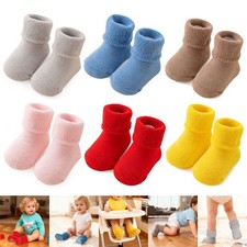 6 Pairs Winter Thermal Anti Slip Cotton Socks W/Grips for Baby Toddler 0-1Y 1-3Y