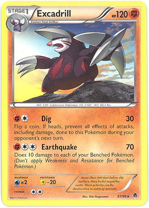 Pokemon Card - Emerging Powers 57/98 - EXCADRILL (rare) - NM