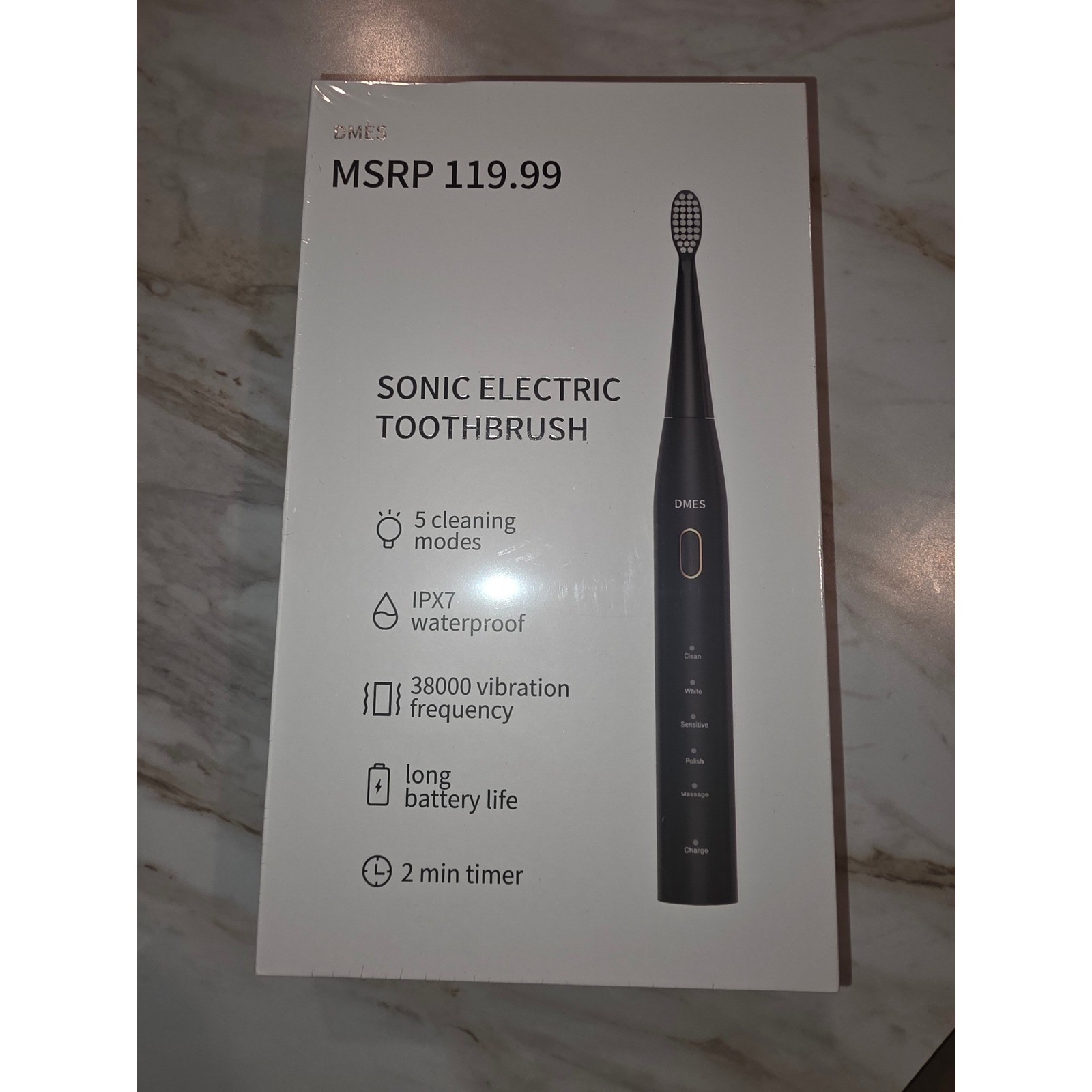 DMES Sonic Electric Toothbrush 5 Cleaning Modes 38000 Vibrations New