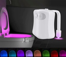 1 Pcs LED Toilet Night Light Motion Sensor 8 Color RGB Bathroom Bowl Night Lamp