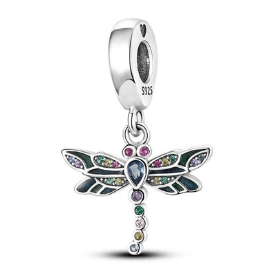Libelle Vogel Charm 925 Sterling Silber Charm für Armband Halskette