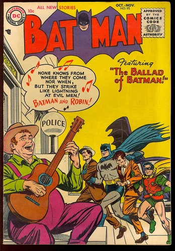 Batman #95 Nice Unrestored Late Golden Age Superhero Vintage DC Comic 1955 VG+