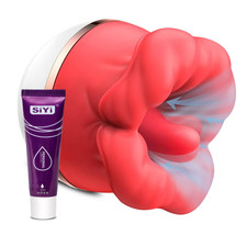 Vibrator Dildo mit 5 Saugen und 3 Zunge Modi Inkl. Gleitgel 3 in 1 Klitoris Anal