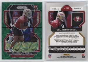 2021 Panini Prizm Rookie Green Scope Prizm /75 Elijah Mitchell #399 Rookie RC