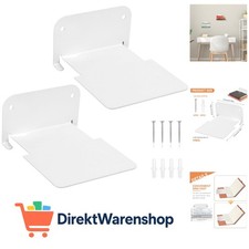 Regal Wand Weiß, 2 Stück Kleines Wandregal Weiß, Schwebendes Regal, Metall Bü...