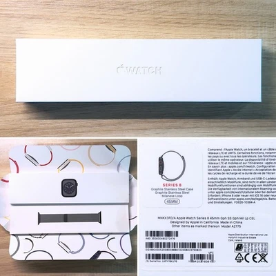 Apple Watch Series 8 GPS + LTE Cellular 45 mm Edelstahl Graphit Milanese-Armband - Bild 1 von 4
