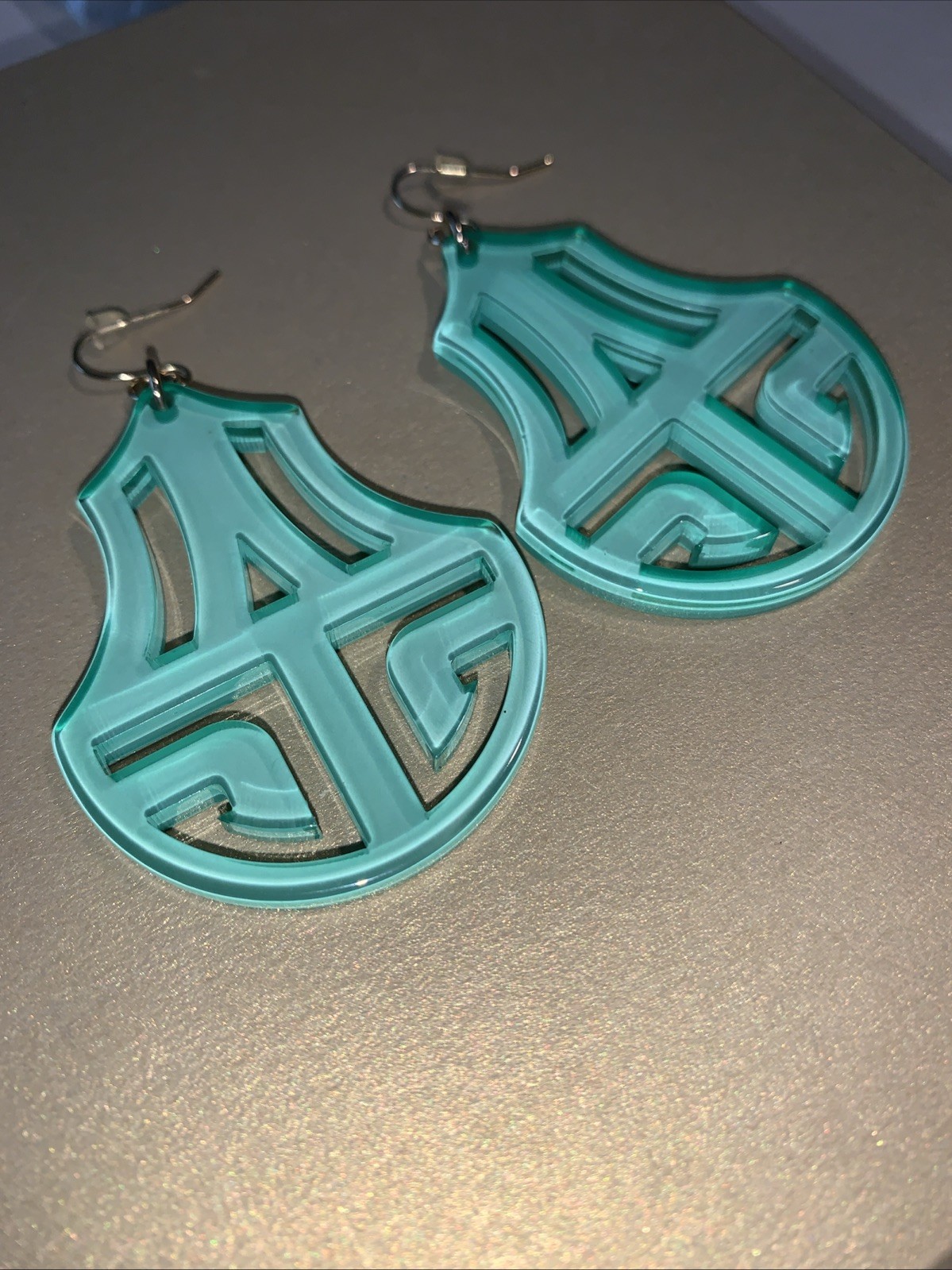 Mint Green Chandeliers Statement Earrings By Micc… - image 3