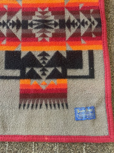 Manta de lana vintage Pendleton Beaver State Chief Joseph 76”x56” rojo verde - Imagen 5 de 12