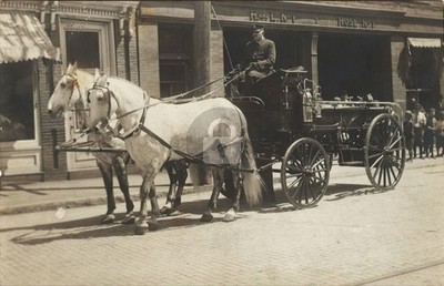 North Adams MA Fire Engine Horse Wagon Hook Ladder Hose No 1 RPPC Postcard COPY
