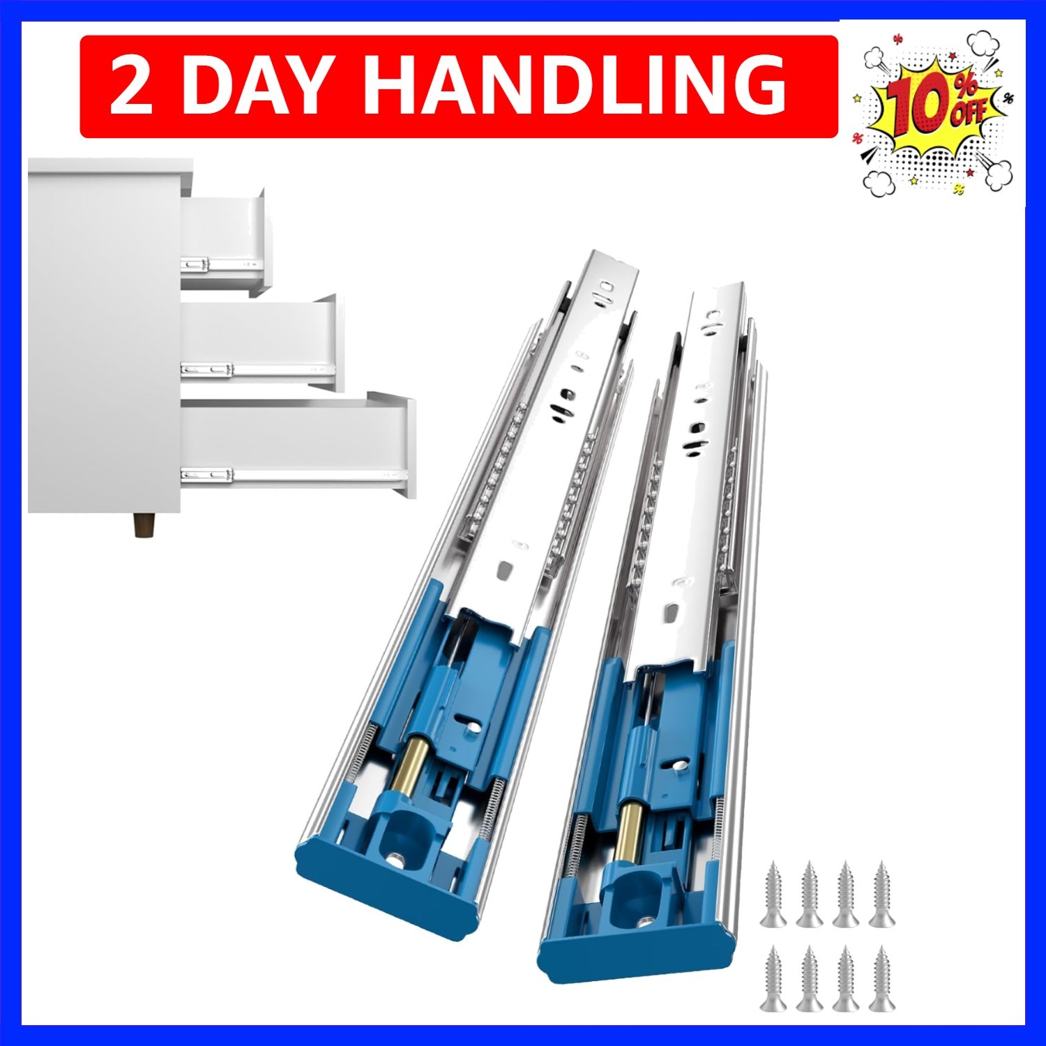 1 Pair 20 Inch Soft Close Drawer Slides, 2 Pack Heavy Duty S