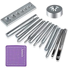 14Pcs Rivet Setter, Leather Die Punch Snap kit, Stainless Steel Rivet Setting