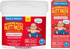 Boudreaux's Butt Paste Max Strength Diaper Rash Cream, 2oz  14oz Jar