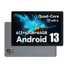 Tablet 10.1 inch Android 13 Tablet 6+64GB RAM Quad Core 1280×800 IPS WIFI HD