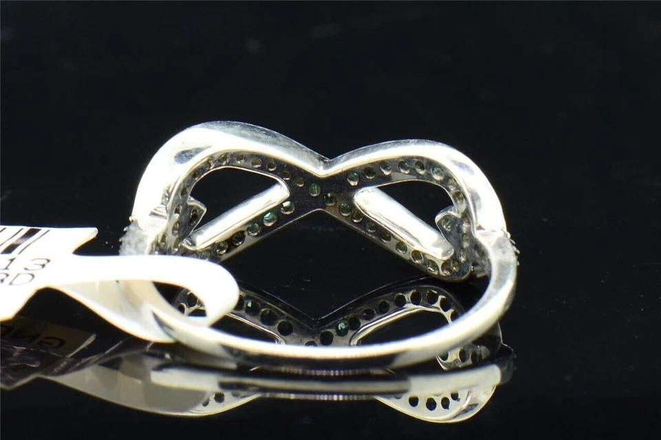 Alianza de boda infinita de topacio simulado corte redondo de 2 quilates chapada en oro blanco de 14 k Foto 3 de 3