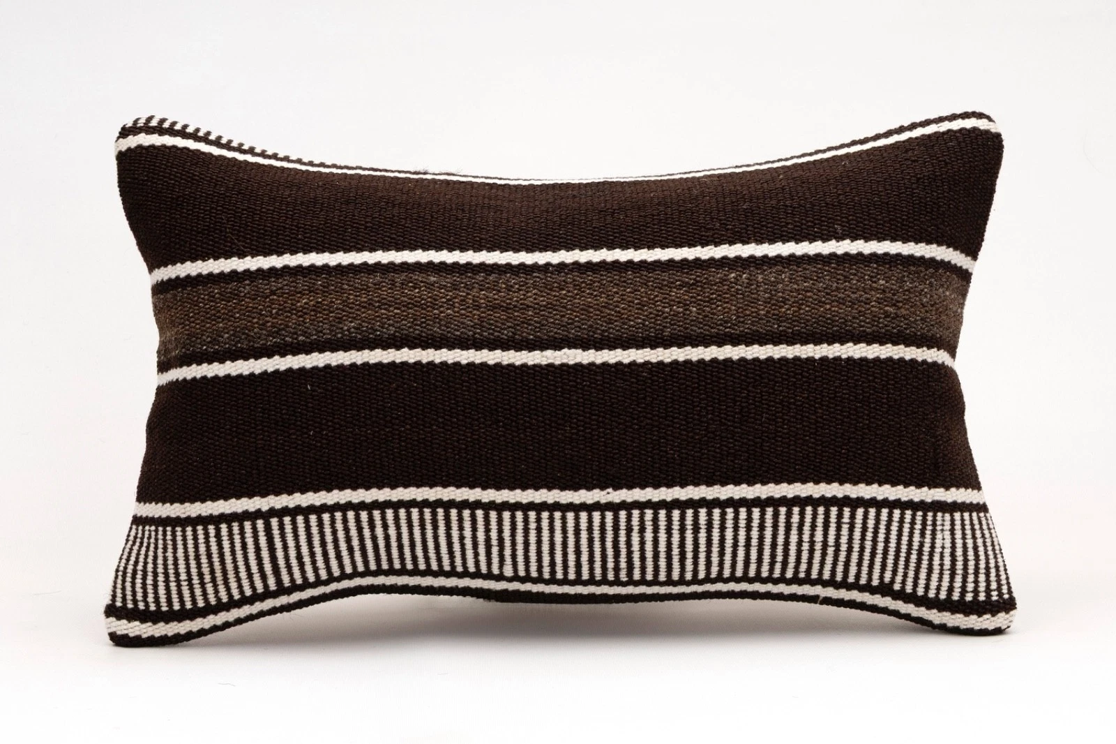 Decorative Pillow Cover, 12x20 in, Turkish Kilim Cushion, Boho Sofa Throw Pillow