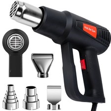 Heat Gun Electric Hot Air Gun Dual Temperature 2 Speeds 4 Nozzles Tool 2000W