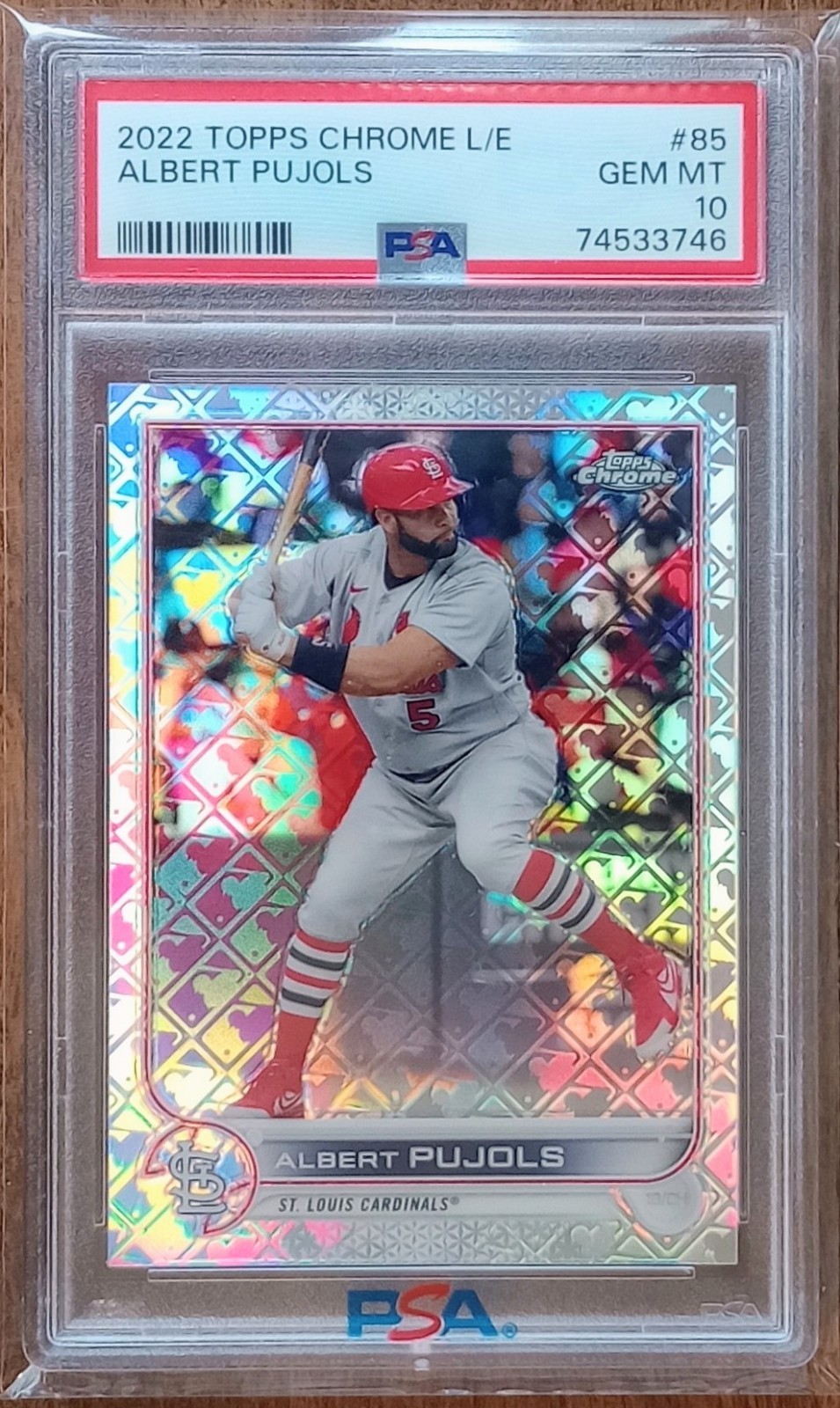 Albert Pujols 2022 Topps Chrome Logofractor Edition #83 PSA Gem Mint 10