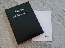 Telefonbuch Adressbuch mit Register *° Hardcover liniert in schwarz & mit Zugabe