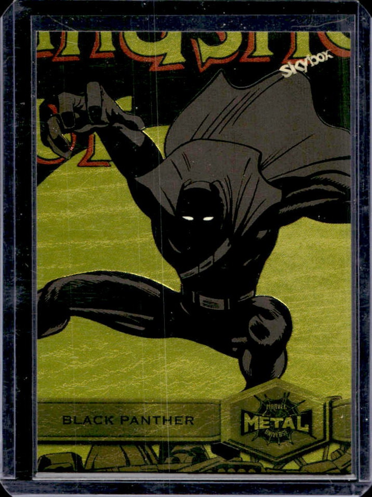 2021 Skybox Metal Universe Marvel Spider Man Black Panther Yellow FX #111