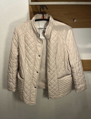 Gerry Weber Damen Steppjacke Beige Größe 38 Polyester Freizeit Taschen Rauten