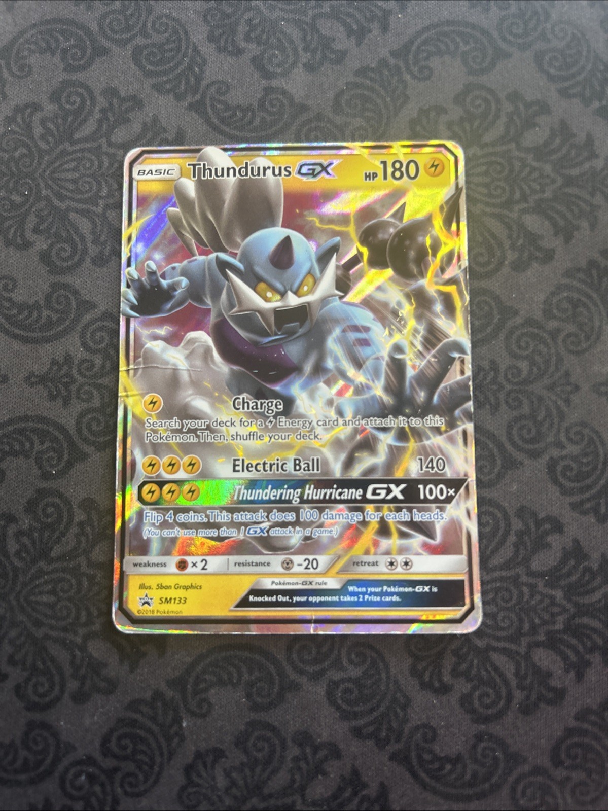 Thundurus GX SM133 Black Star Promo - Sun & Moon - Pokemon Card 