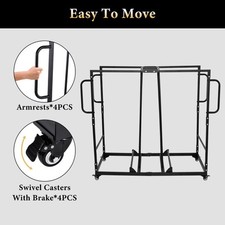 Folding Chair Cart To Store 40 Chairs Carbon Steel Mobile Stackable Chair Dolly