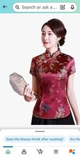 Shanghai Story Chinese Cheongsam Small Short Sleeve China Blouse for Women